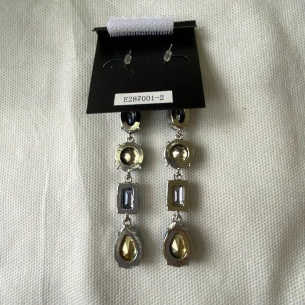 nOir Jewelry Shades of Blue Dangling Jewel Earrings - Picture 4 of 6